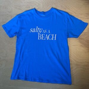 Z Supply Blue Shortsleeved T-Shirt ‘Salty as a beach’ graphic T XS Cotton